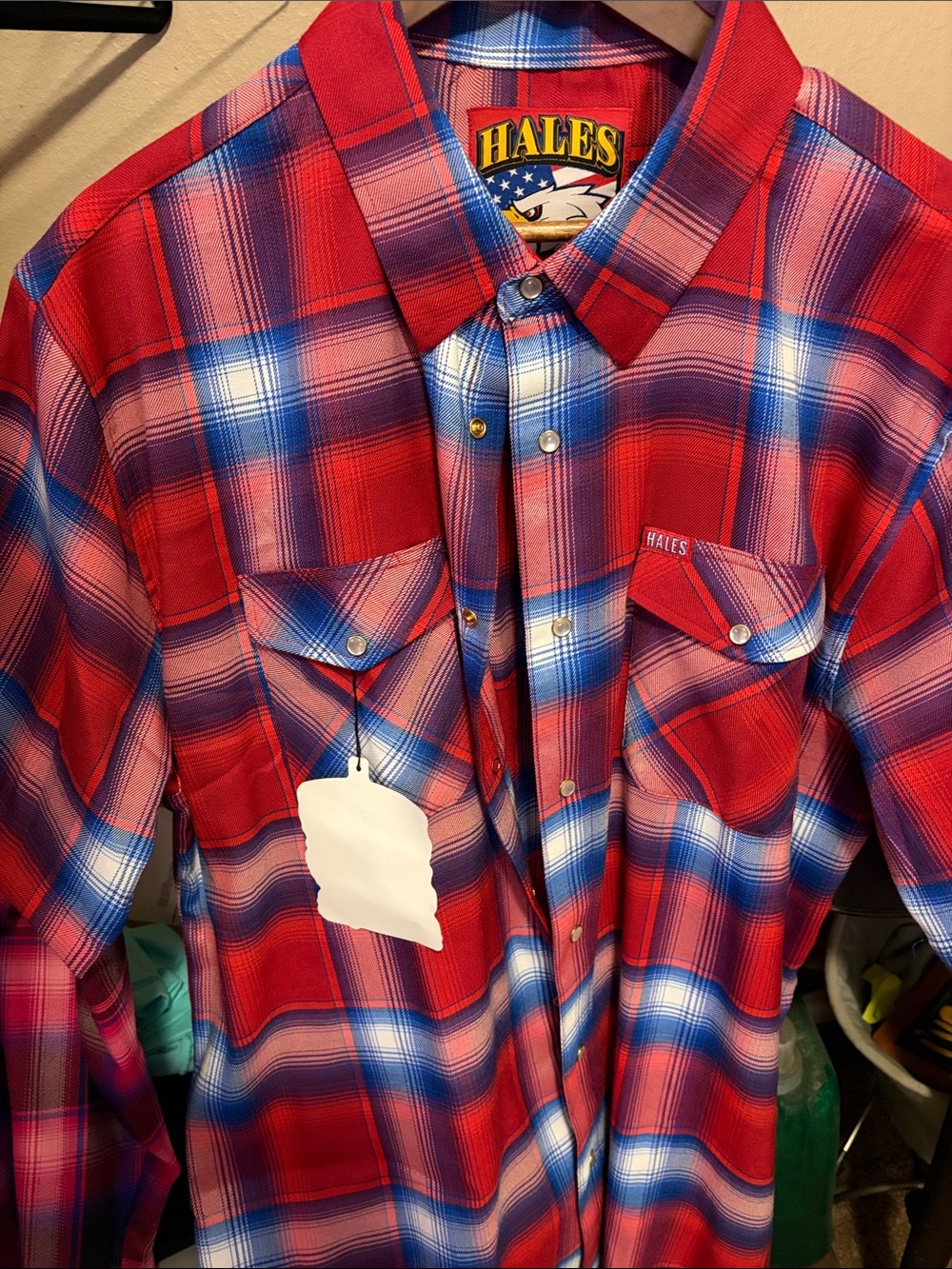Red Plaid Button-Down Shirt